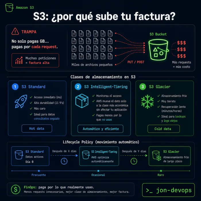Tu factura de AWS no subió por el cómputo. Subió por lo que nunca miras